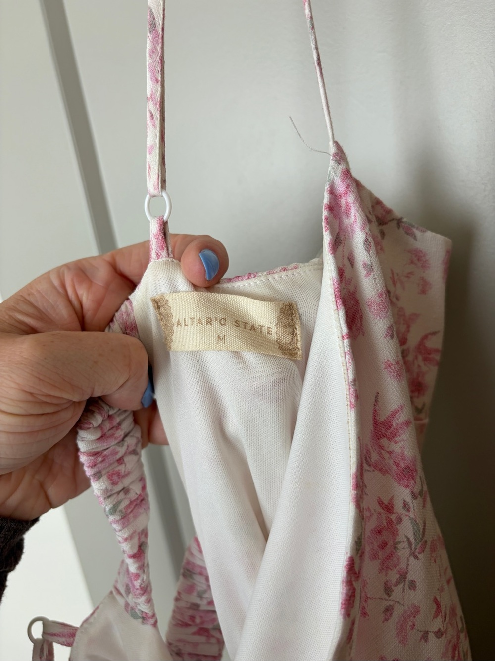 Altar'd State Cream Dress with Pink Floral Print - Picture 2 of 3